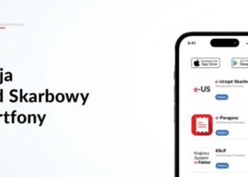 Aplikacja mobilna e-Urząd Skarbowy dostępna na smartfonach.