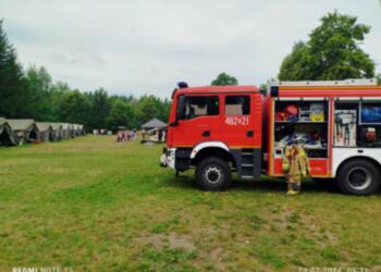 Kolejna wizyta strażaków w bazie harcerskiej "KAMIONEK" w Kamiennej Nowej.