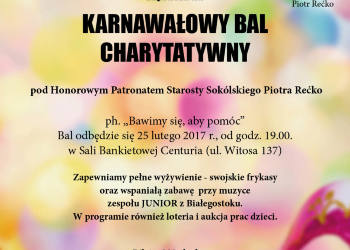 Zaproszenie na Karnawałowy Bal Charytatywny