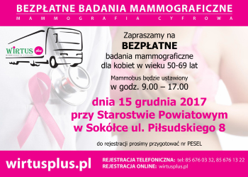 Bezpłatna mammografia - 15 grudnia