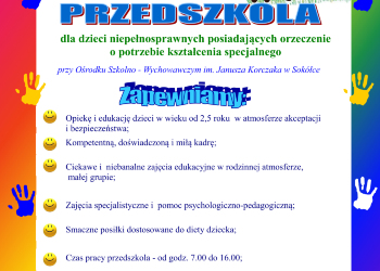 Przedszkole dla dzieci niepełnosprawnych przy SOSW - dni otwarte