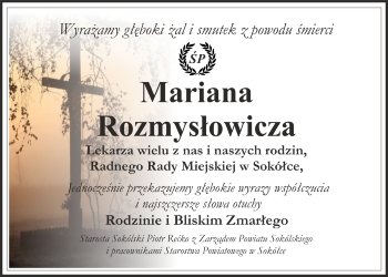 Odszedł  śp. dr Marian Rozmysłowicz